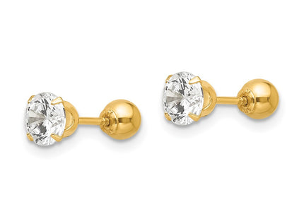 14K gold cubic zirconia earrings, alternate view