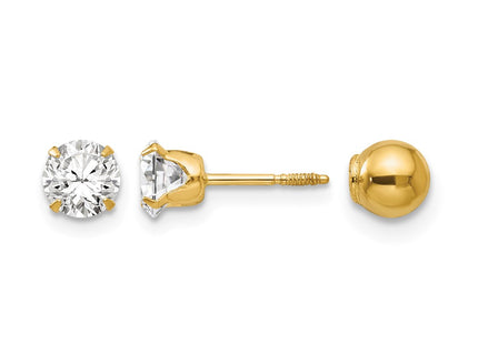 14K gold cubic zirconia earrings