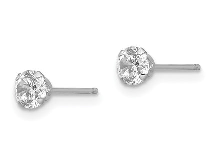 14K white gold cubic zirconia earrings, alternate view