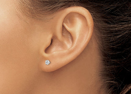 14K white gold cubic zirconia earrings, another view