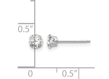 14K white gold cubic zirconia earrings, further view