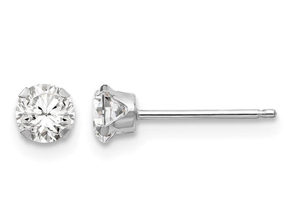 14K white gold cubic zirconia earrings