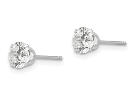 14K white gold cubic zirconia earrings, alternate view