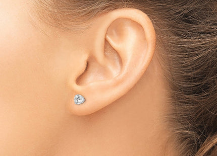 14K white gold cubic zirconia earrings, another view