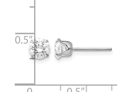 14K white gold cubic zirconia earrings, further view
