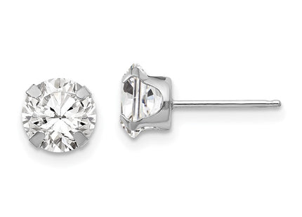 14k White Gold Madi K CZ Post Earrings (Style SE286)