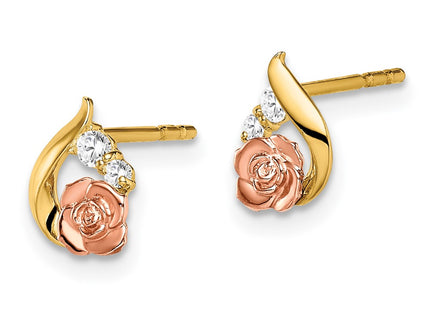 14k Two-tone Earrings Style SE2873 - Classique Jewelry Inc.