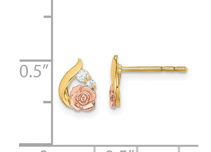 14k Two-tone Earrings Style SE2873 - Classique Jewelry Inc.