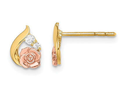 14k Two-tone Earrings Style SE2873 - Classique Jewelry Inc.