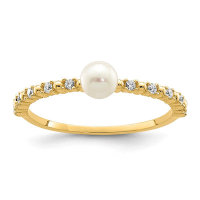 14K gold cubic zirconia ring