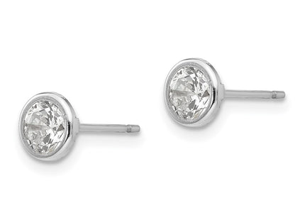 14K white gold cubic zirconia earrings, alternate view