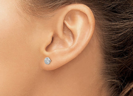 14K white gold cubic zirconia earrings, another view