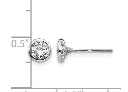 14K white gold cubic zirconia earrings, further view