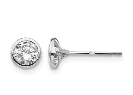 14K white gold cubic zirconia earrings