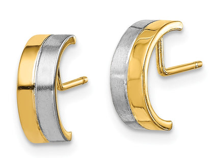 14k Yellow & Rhodium Earrings Style SE2985 - Classique Jewelry Inc.