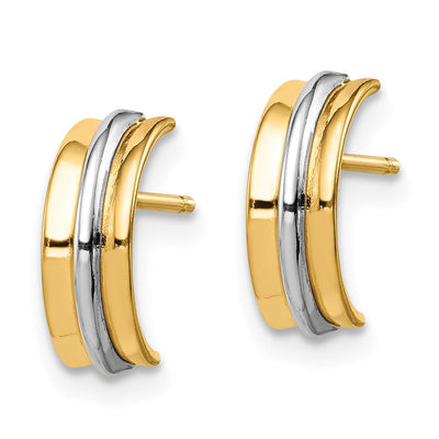 14K w/Rhodium Madi K Post Earrings, 11 x 0.00mm