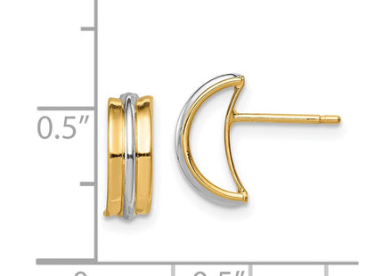 14k Yellow & Rhodium Earrings Style SE2986 - Classique Jewelry Inc.