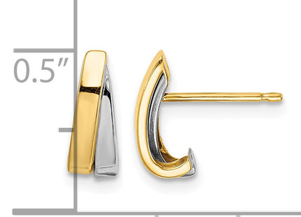 14k w/Rhodium Madi K Post Earrings, 9.9 x 0.00mm