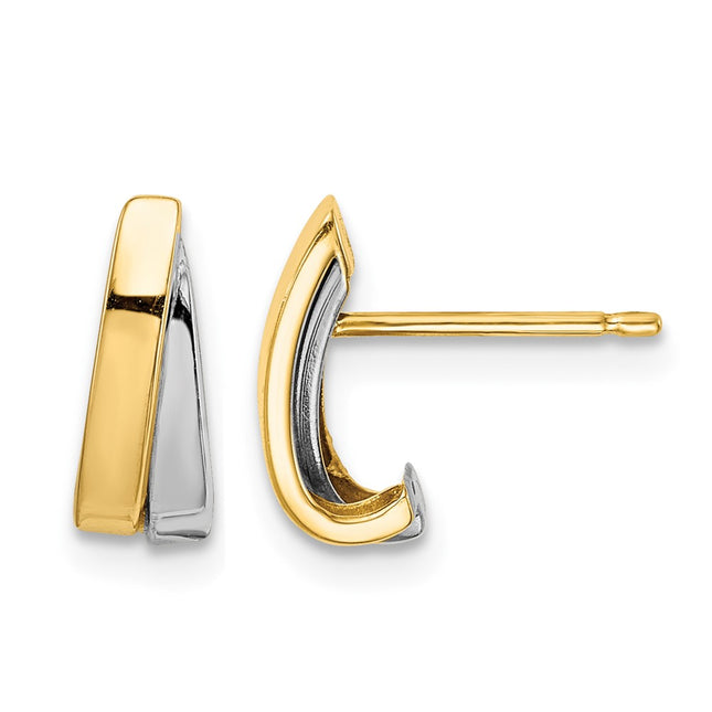 14k w/Rhodium Madi K Post Earrings, 9.9 x 0.00mm