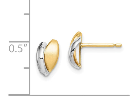 14k Yellow & Rhodium Earrings Style SE2990 - Classique Jewelry Inc.