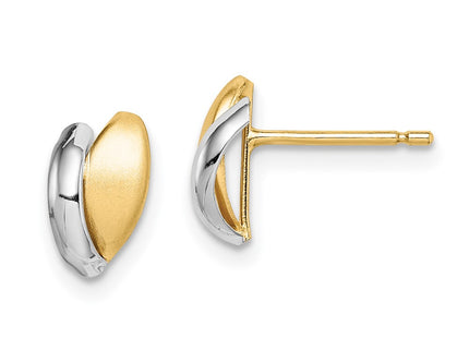 14k Yellow & Rhodium Earrings Style SE2990 - Classique Jewelry Inc.