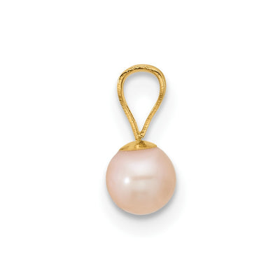14K Madi K Pink Near Round Freshwater Cultured Pearl Pendant