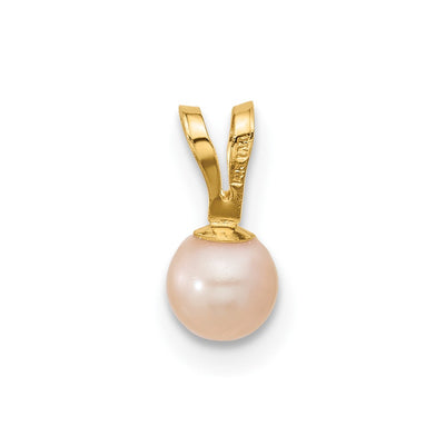 14K Madi K Pink Near Round Freshwater Cultured Pearl Pendant
