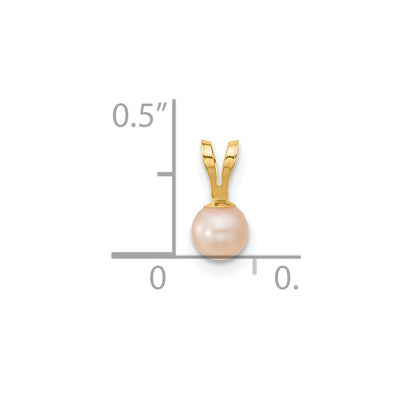 14K Madi K Pink Near Round Freshwater Cultured Pearl Pendant