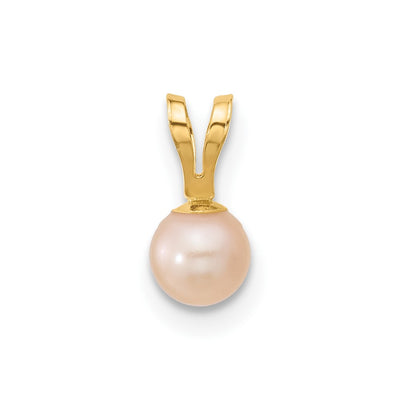 14K Madi K Pink Near Round Freshwater Cultured Pearl Pendant