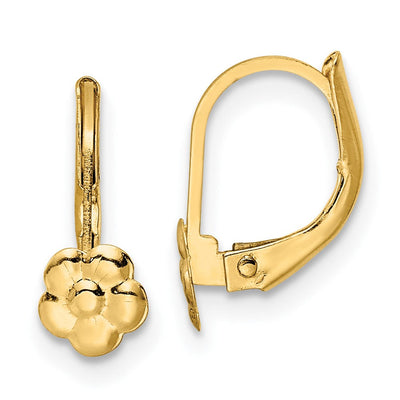 14K gold flower drop earrings