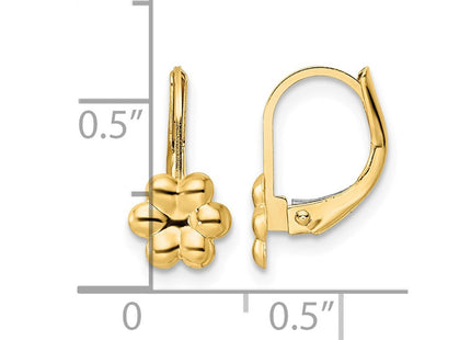 14K gold flower drop earrings, another view