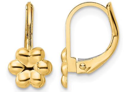 14K gold flower drop earrings