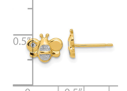 14k Yellow & Rhodium Earrings Style SE3016 - Classique Jewelry Inc.