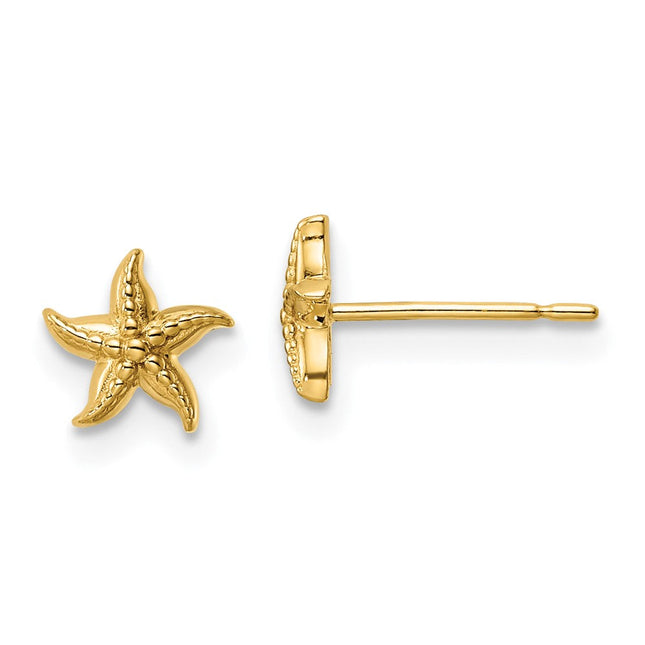 14k Madi K Starfish Post Earrings, 6.36 x 6.36mm