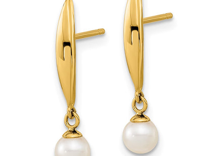 14K gold pearl earrings, alternate view