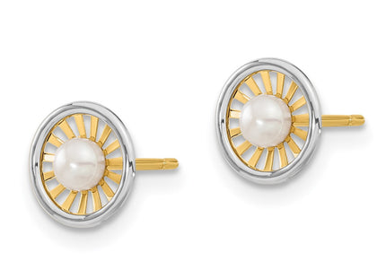 14k Two-tone Earrings Style SE3048 - Classique Jewelry Inc.