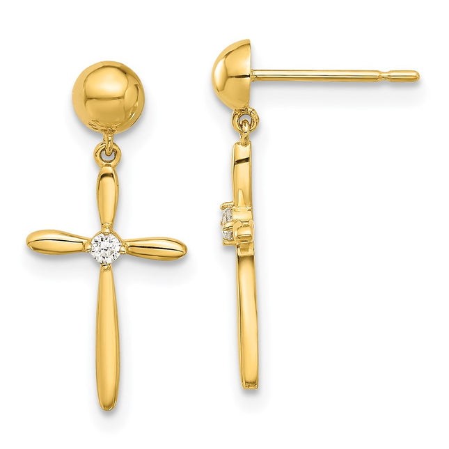14k Yellow Gold Earrings Style SE3052 - Classique Jewelry Inc.