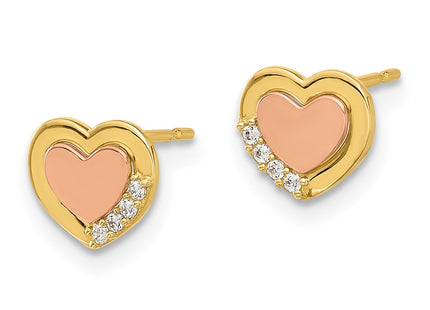 14k Two-tone Earrings Style SE3053 - Classique Jewelry Inc.
