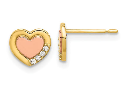14k Two-tone Earrings Style SE3053 - Classique Jewelry Inc.
