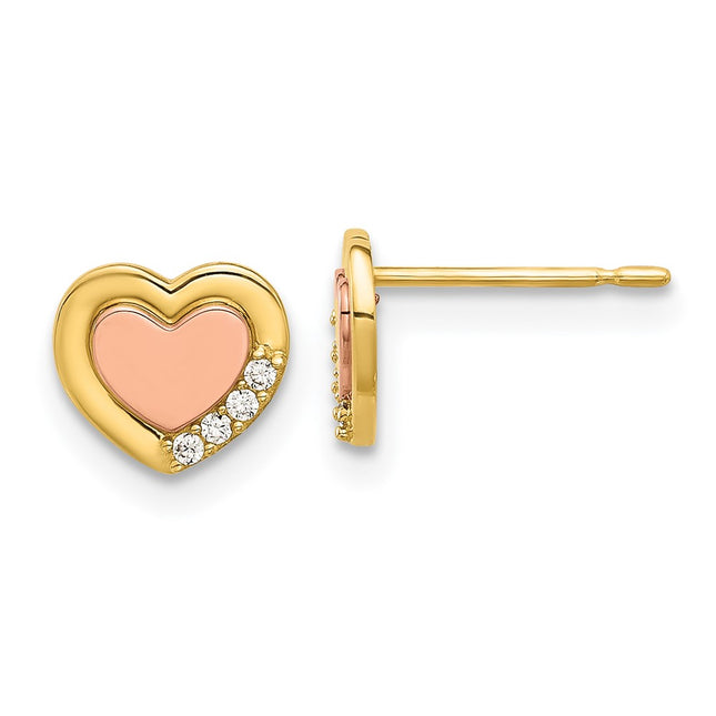 14k Two-tone Earrings Style SE3053 - Classique Jewelry Inc.