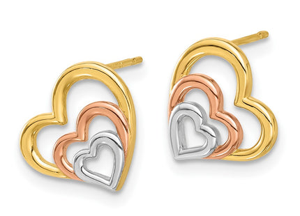 14k Yellow & Rhodium Earrings Style SE3056 - Classique Jewelry Inc.