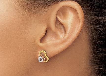 14k Yellow & Rhodium Earrings Style SE3056 - Classique Jewelry Inc.