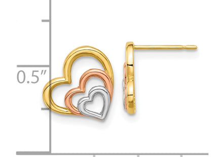 14k Yellow & Rhodium Earrings Style SE3056 - Classique Jewelry Inc.