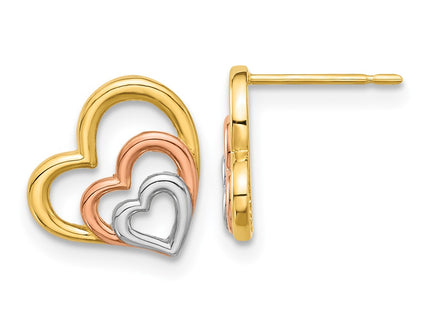 14k Yellow & Rhodium Earrings Style SE3056 - Classique Jewelry Inc.