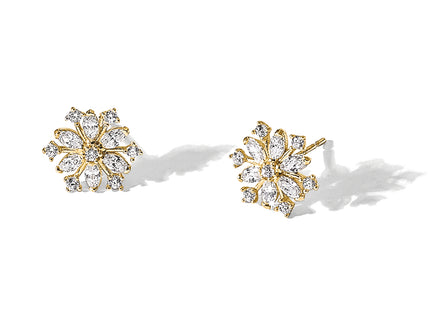 14k Madi K Polished CZ Snowflake Post Earrings