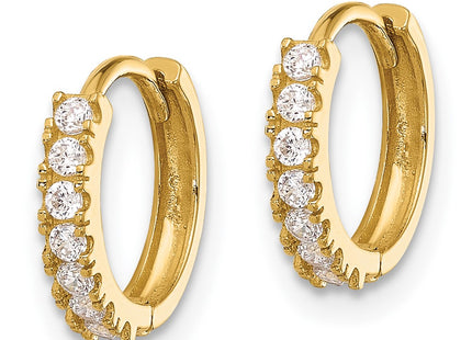 14K gold cubic zirconia hoop earrings, alternate view
