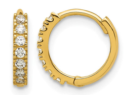 14K gold cubic zirconia hoop earrings