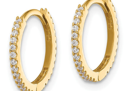 14K gold cubic zirconia hoop earrings, alternate view