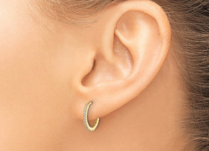 14K gold cubic zirconia hoop earrings, another view