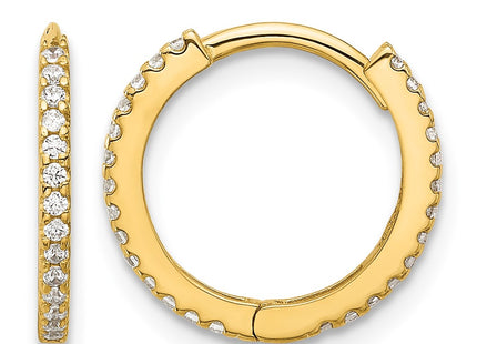 14K gold cubic zirconia hoop earrings